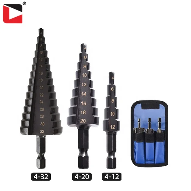 3 шт., ступенчатое сверло из черного оксида Hss M35