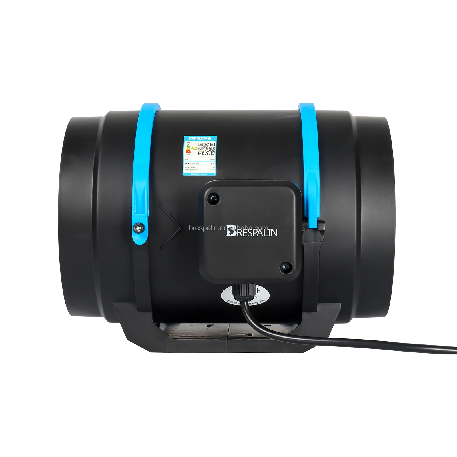 Silent 6 Inch Duct Mounted Mixed Flow Bathroom Ventilation Extractor Fan for Resident