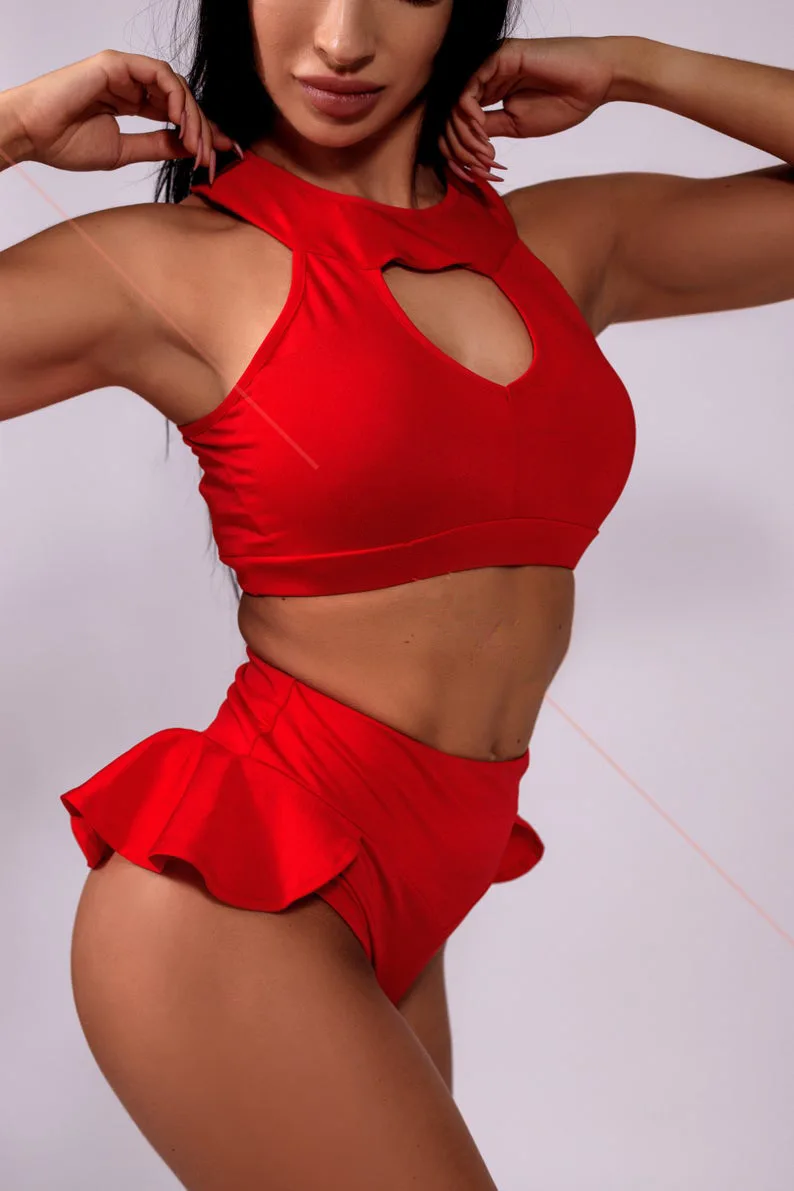 Hot Sale Girls Performance Stage Outfits Spicy girl shorts Pole Dance Shorts plus size lotus leaf edge Dance Wear