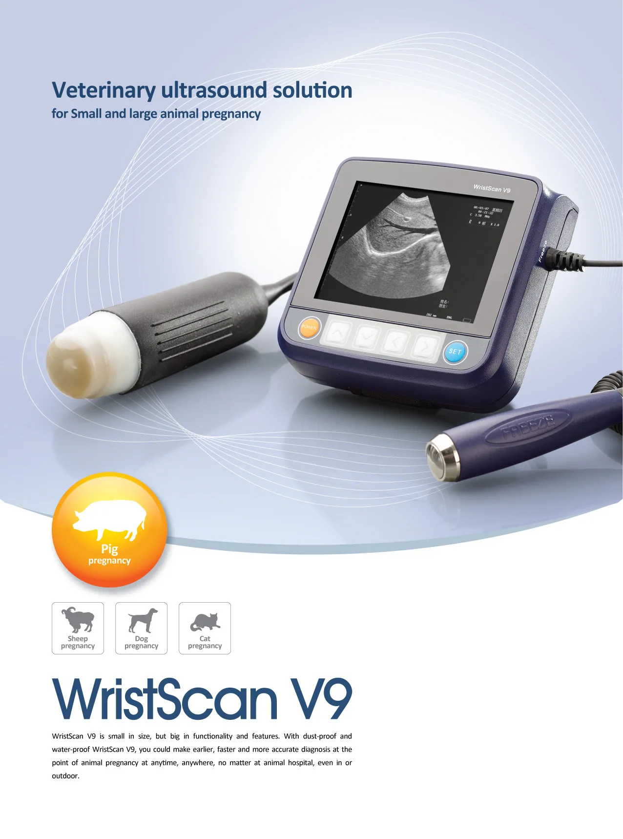 Больничный прикроватный ультразвуковой сканер мониторинг ветеринарных параметров здоровья