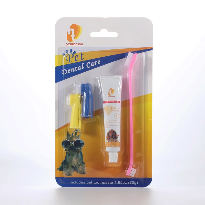 Portable Soft Silicone Dog Finger Toothbrush Set Easily Clean Teeth Dirt Pet Grooming Toothbrush With Toothpaste