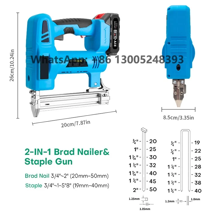 F30 Rechargeable Brushless Electric Staple Gun Cordless Shooting Nail Guns Portable Nailing Machine Battery Power Brad Nailer
