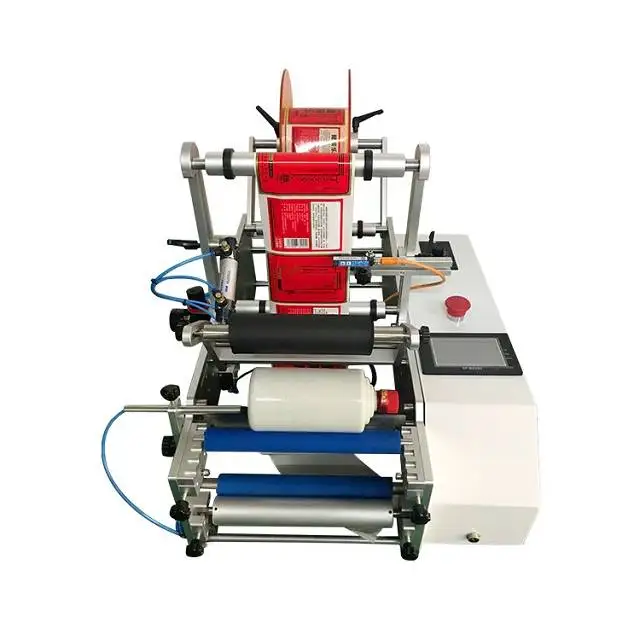 5l Bottle Automatic Round Flat Bottle Labeling Machine Label Applicator Food Can Vertical Roll Bottle Sticker Labeling Machine