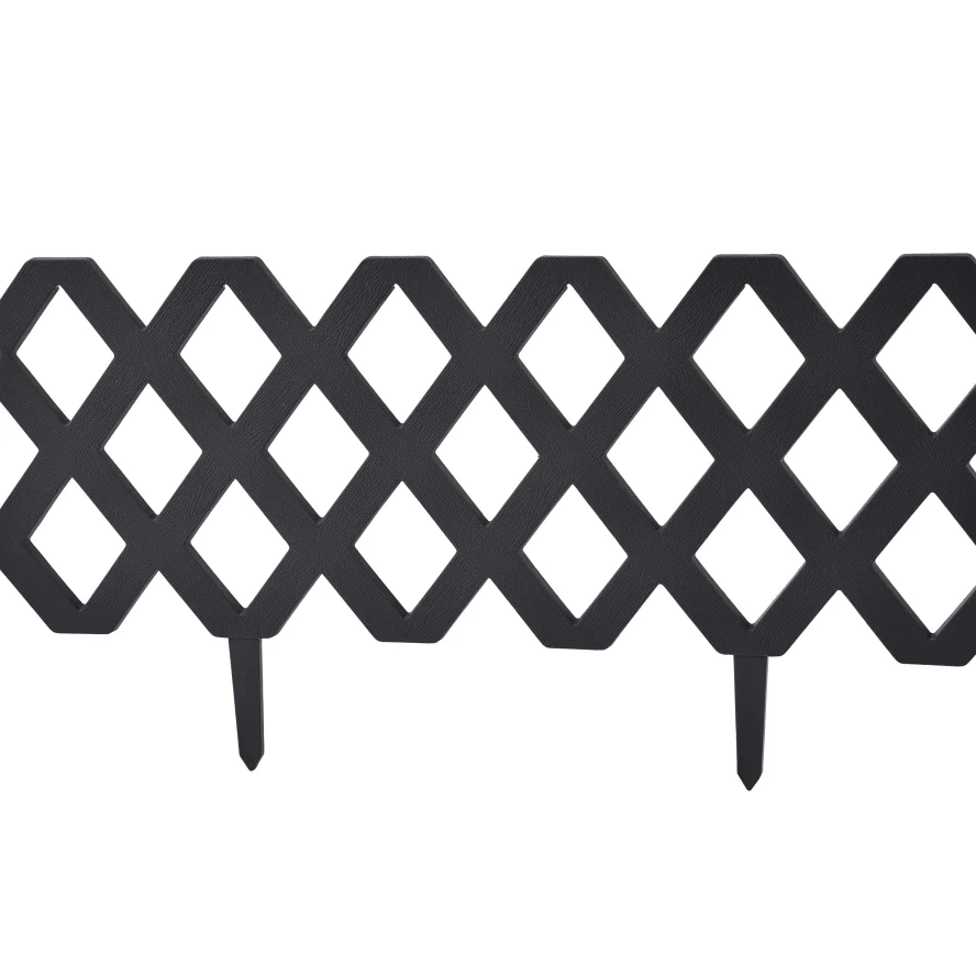 Garden Plastic Landscaping Edging Decorative Grass Fence Grid Black Mini Grass Fence Picket