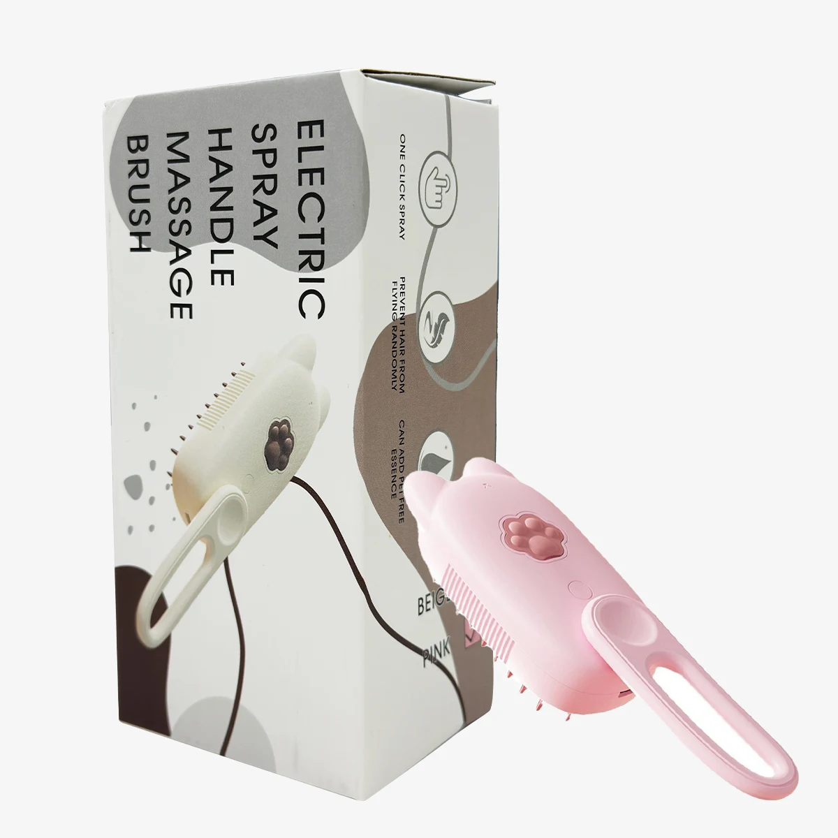 Long Handle 3 in 1 Electric USB Water Spray Steam Comb Cat Dog Hair Cleaner with Handle Pet Grooming Brush for Cats Massage