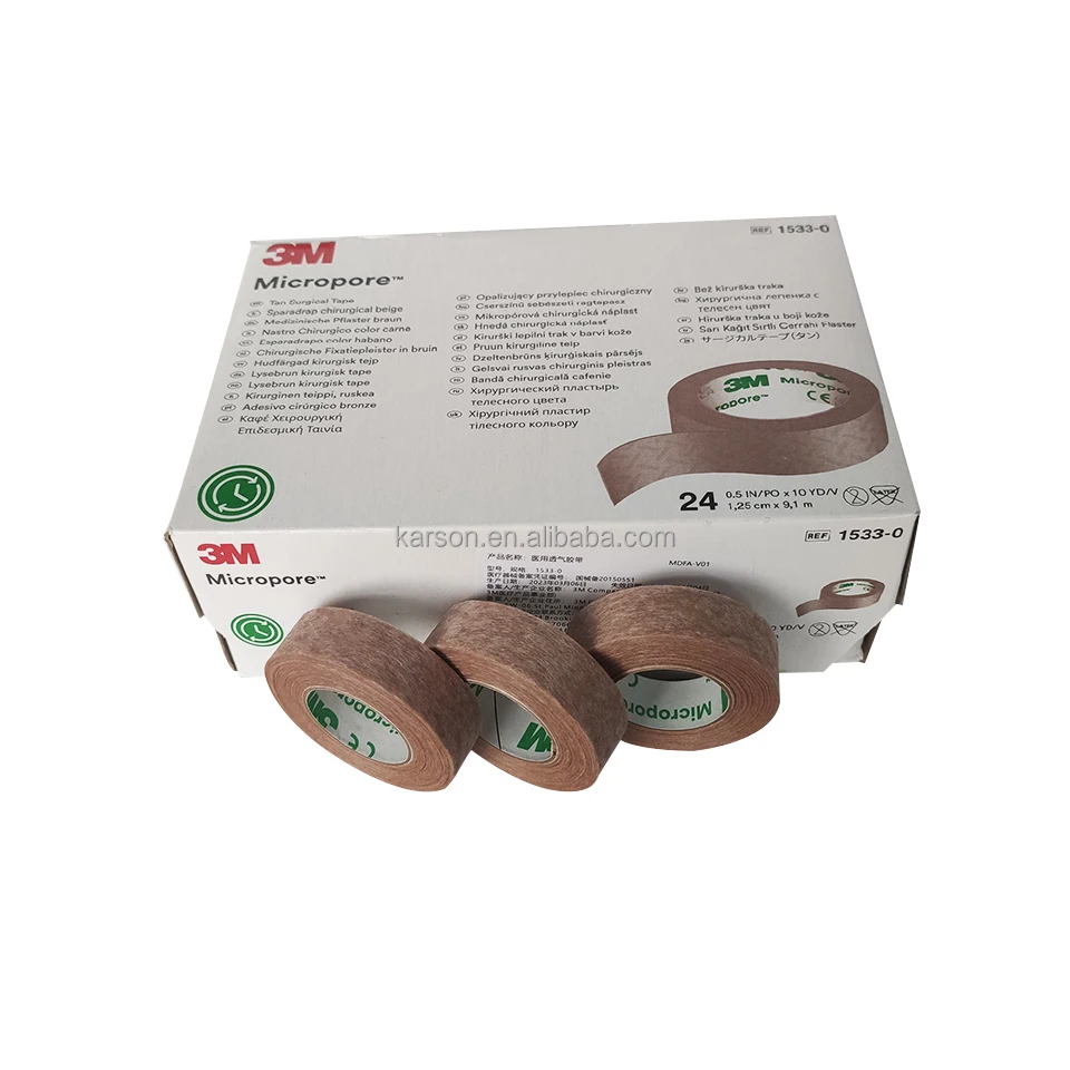 3M Micropore Surgical Tape Tan 1533-0 1.25cmx9.1m 24rolls