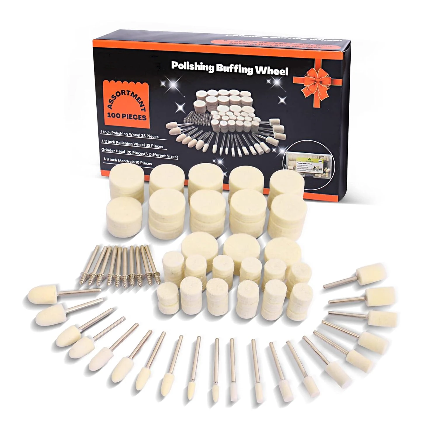 100 pieces Polishing Polishing wheel for Dremel Polishing kit, Polishing wheel for Dremel tool accessories with 0.32 cm handle f