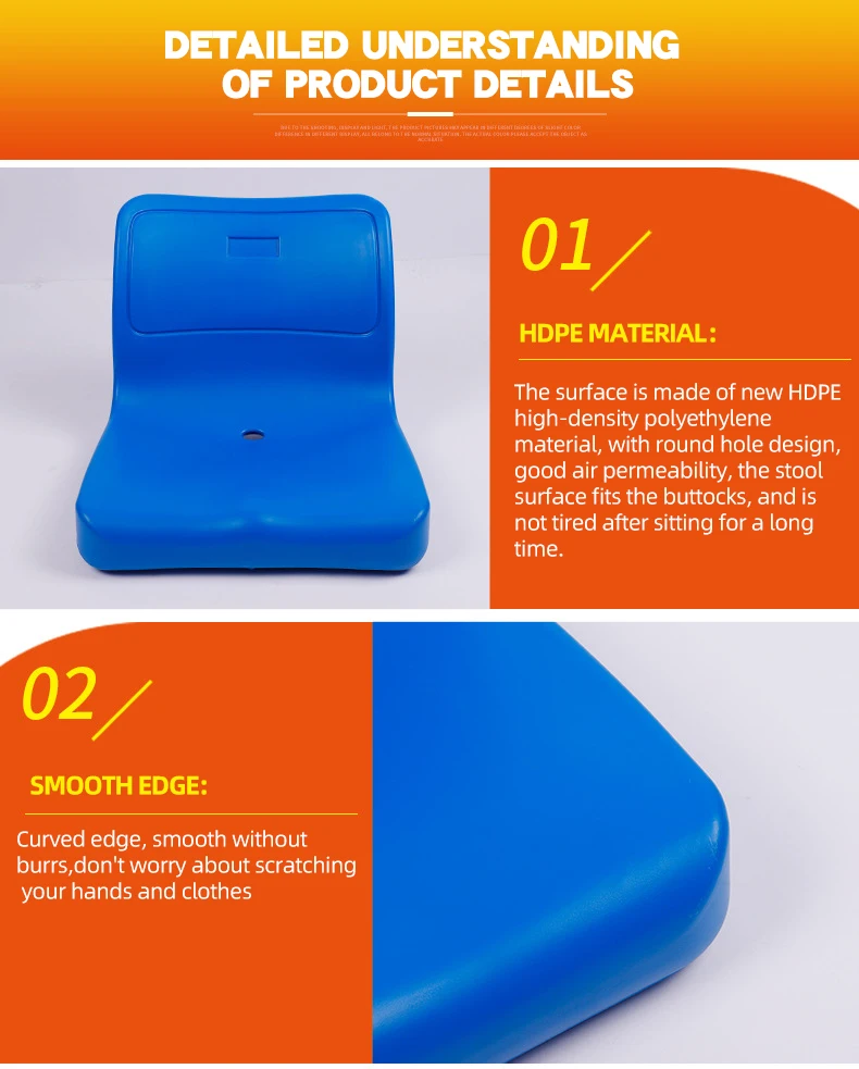 Factory Direct High-Density Hollow Plastic Chair with Backrest Gratand Seat Indoor Fitness Gym Stadium Use Box Type-Wholesale