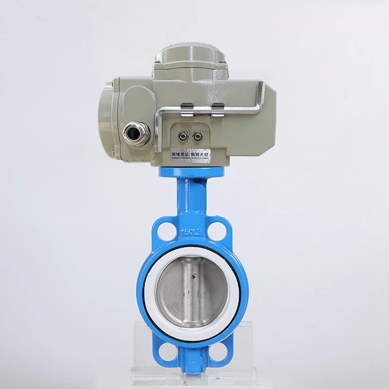 JIS 10K Ductile Iron body ss304 disc Electrical Actuator Butterfly Valve On/of type 110V Motorized Wafer ptfe Butterfly Valve