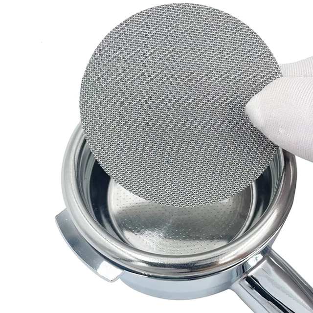58.5mm, 1.7mm Thickness 100um 150um Stainless Steel coffee puck screen mesh filter