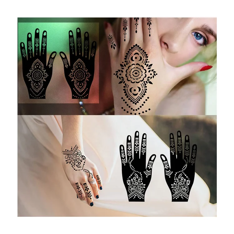 Free Samples Hot Sale New Design Customize Design Henna Stencil Body Art India Henna Tattoo Stencil