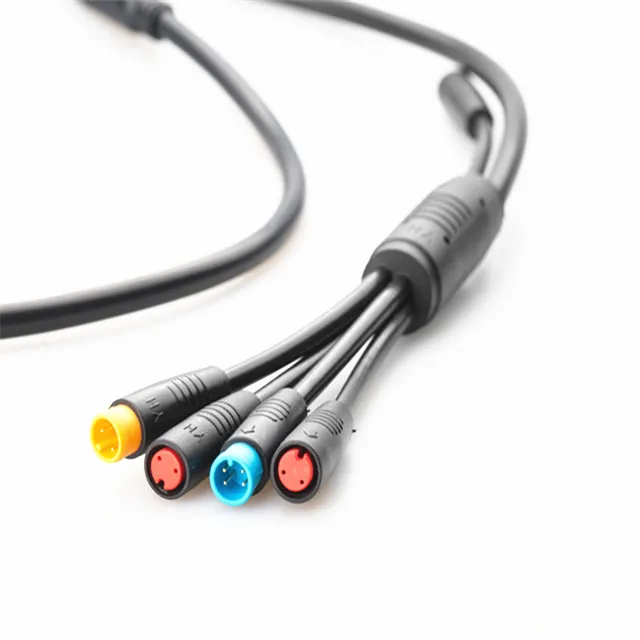 electric bike parts waterproof connector 2to4 integrated connector cable
