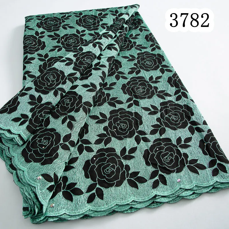3782 African Cotton Lace Fabric Rose Pattern Swiss Voile Dubai Austria Nigeria Cotton Lace For Women Wedding Evening Party Dress