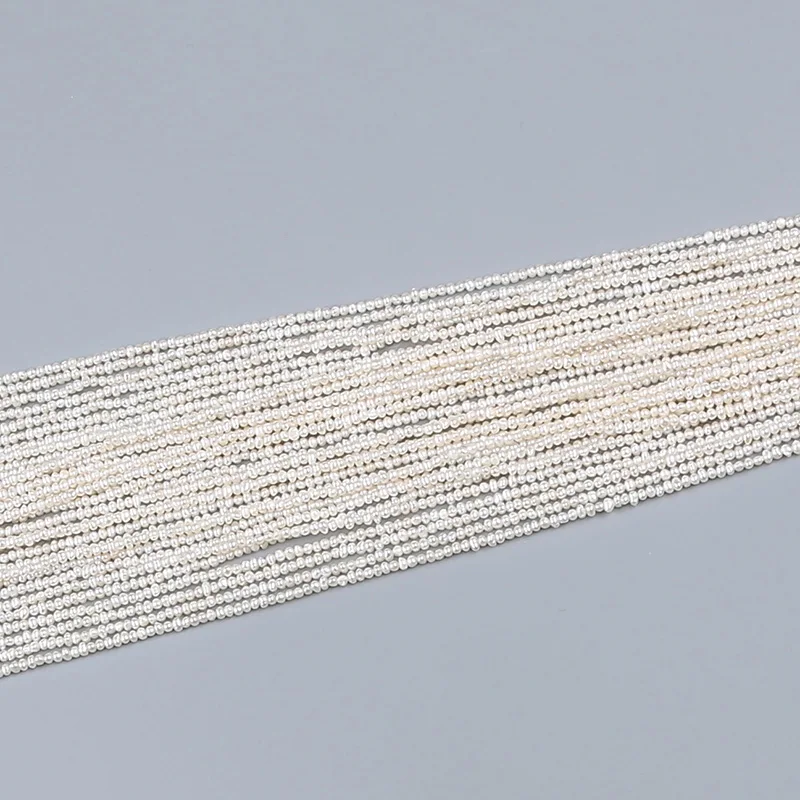 Wholesale 1.8-2mm Small Size Potato Pearl String AA Quality Tiny Freshwater Baroque Pearl