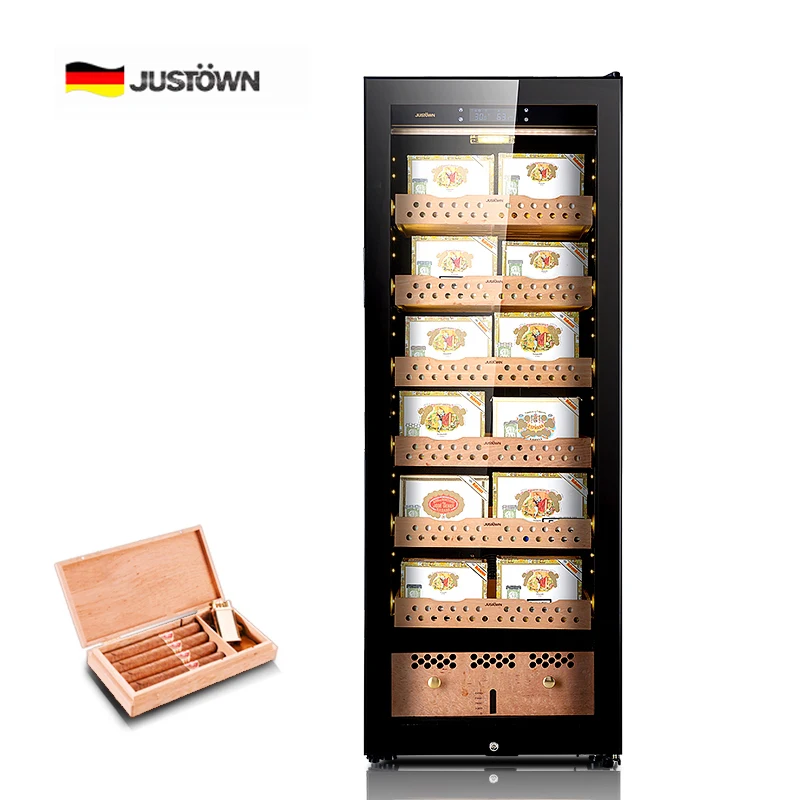 
Cooler Cabinet Cases Humidifying Fan Cooling Compressor spain Cedar Wood Drawers No Frost Backwoods cigars Humidor for Display 