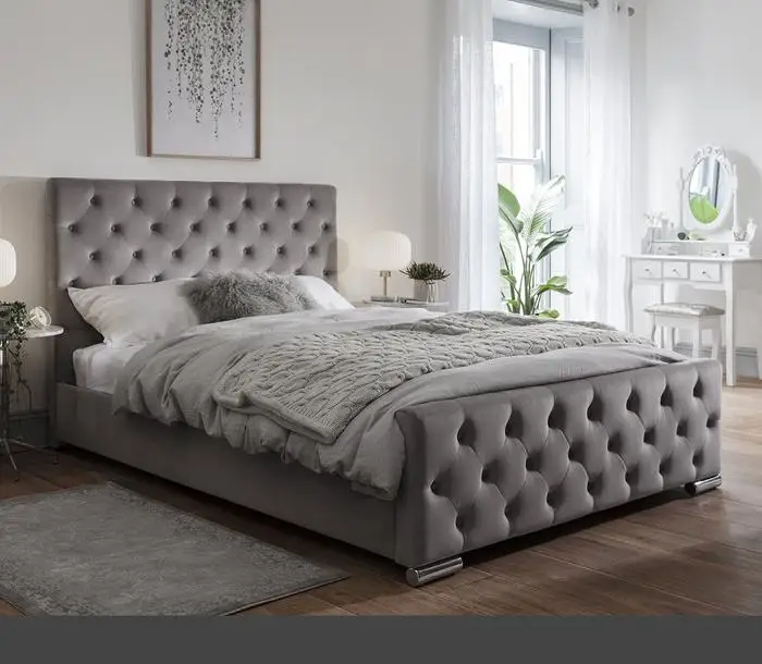 
Flannelette bed with buttons at the head and tail and easy to assemble 