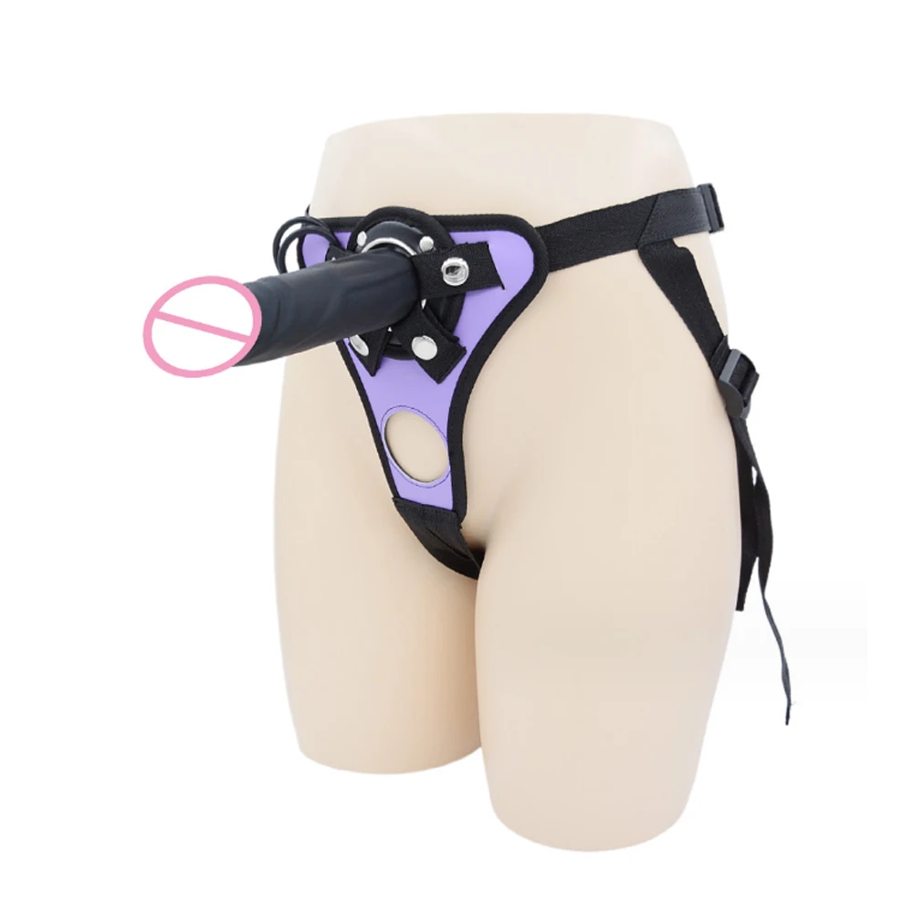 NEW Wearable Soft Silicone Dong Strap On double Dildo Panties Adjustable Harness Realistic Penis