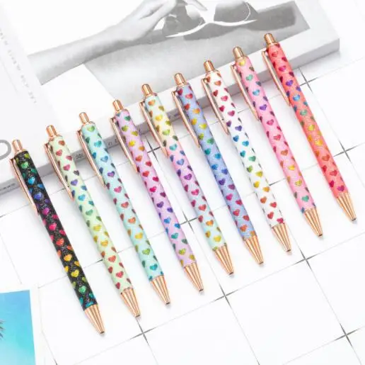 Glitter Metal Ballpoint Pen Creative Advertising Press Action Pen Printing Logo Gift Ballpoint Pen
