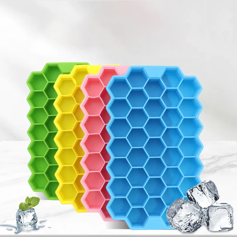 Ice Cube Tray Creative Hive-Shape Ice Box Reusable Silicone cooler Ice Mold with Lid Drink Fruit Juice Wine Freezer Box Summer