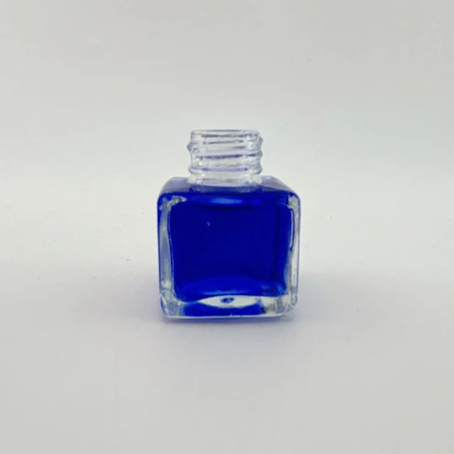 Shanghai Wholesales bottles ink 15 ml Square shape ink glass bottle with phenolic screw Lid