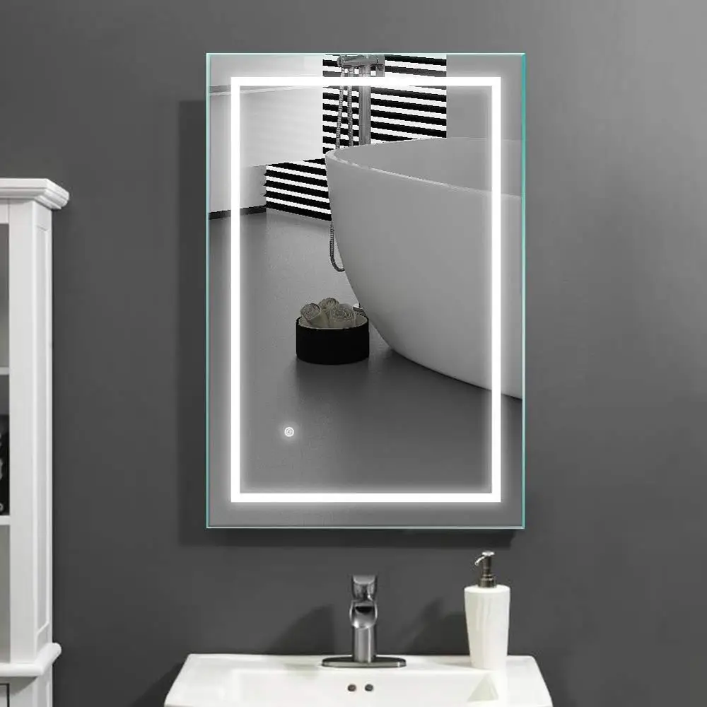 
Hotel LED Illuminated Bathroom Mirror Cabinet with Touch Sensor and Shaver Socket 