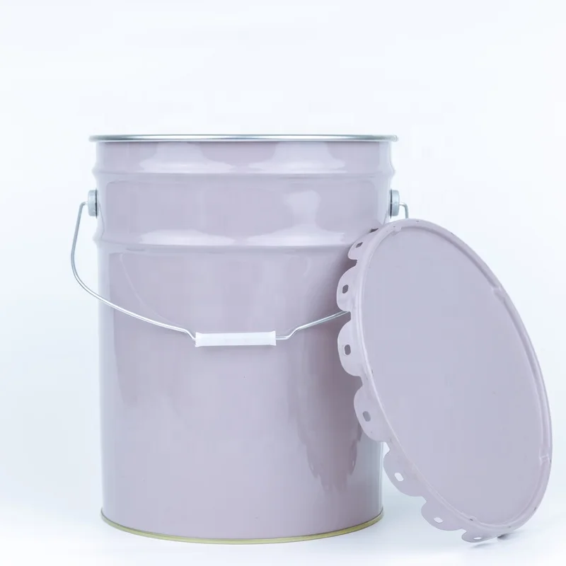 20 liter Conical White Coating Flower Lid Paint Pails Empty tinplate 5 gallon Metal Bucket