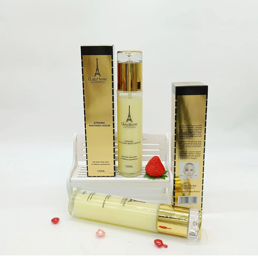 Натуральные омолаживающие и удаляющие темные осветляющие пятна с коллагеновой отбеливающей сывороткой глутой белой оболочкой для черной кожи