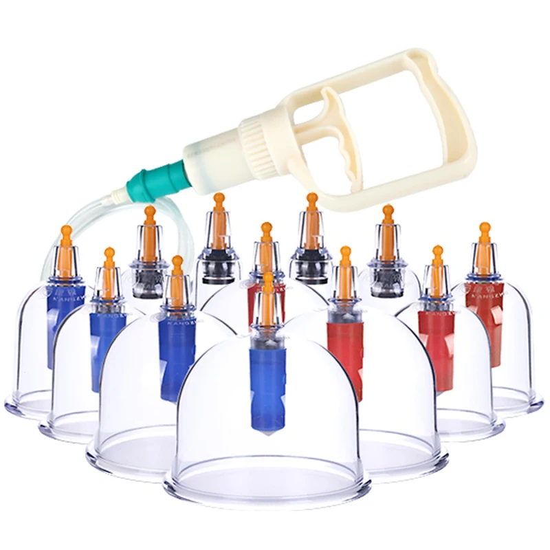 Best Selling Chinese Medicine Vacuum Therapy Cupping Set Blood Circulation Ventouse Hijama Cupping Glasses With Pump