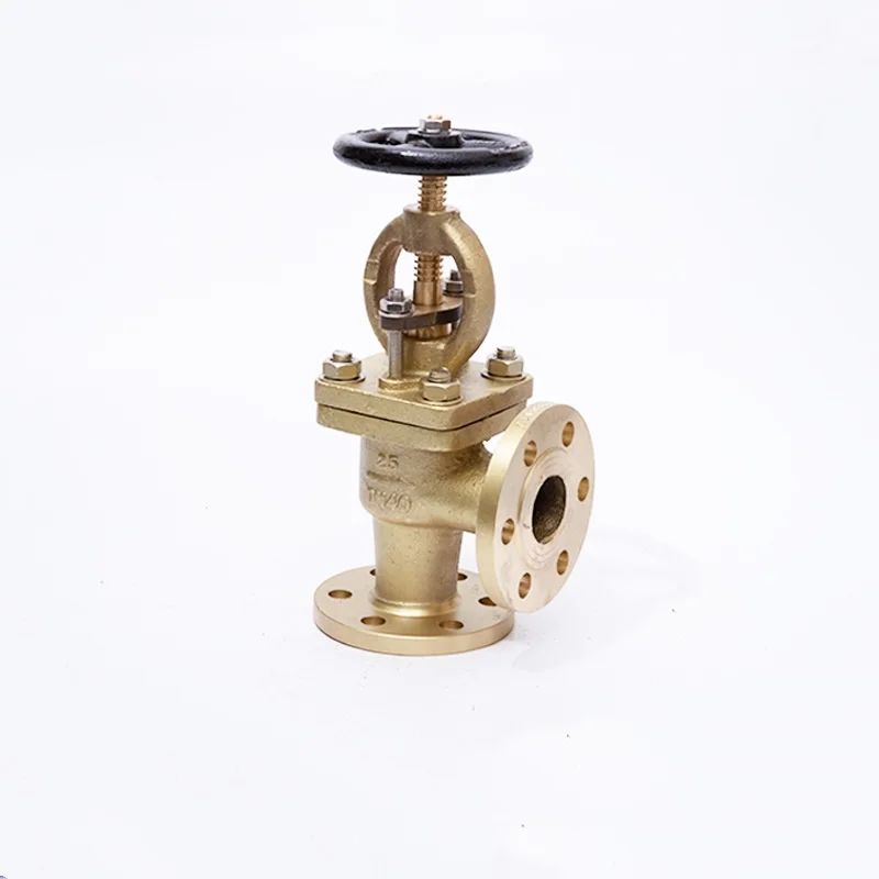 Marine seawater steam resistant manual flange bronze right angle globe valve