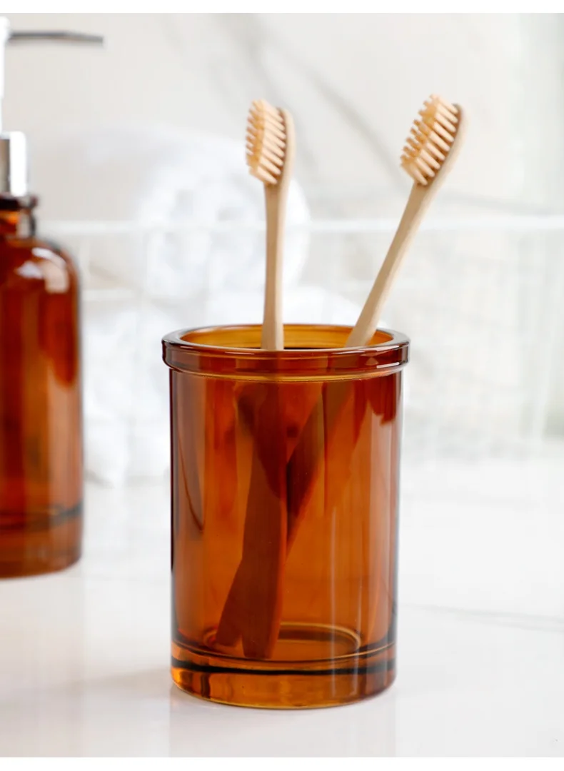 Hot Sale  Luxury Four-piece Glass Bathroom Accessories Set