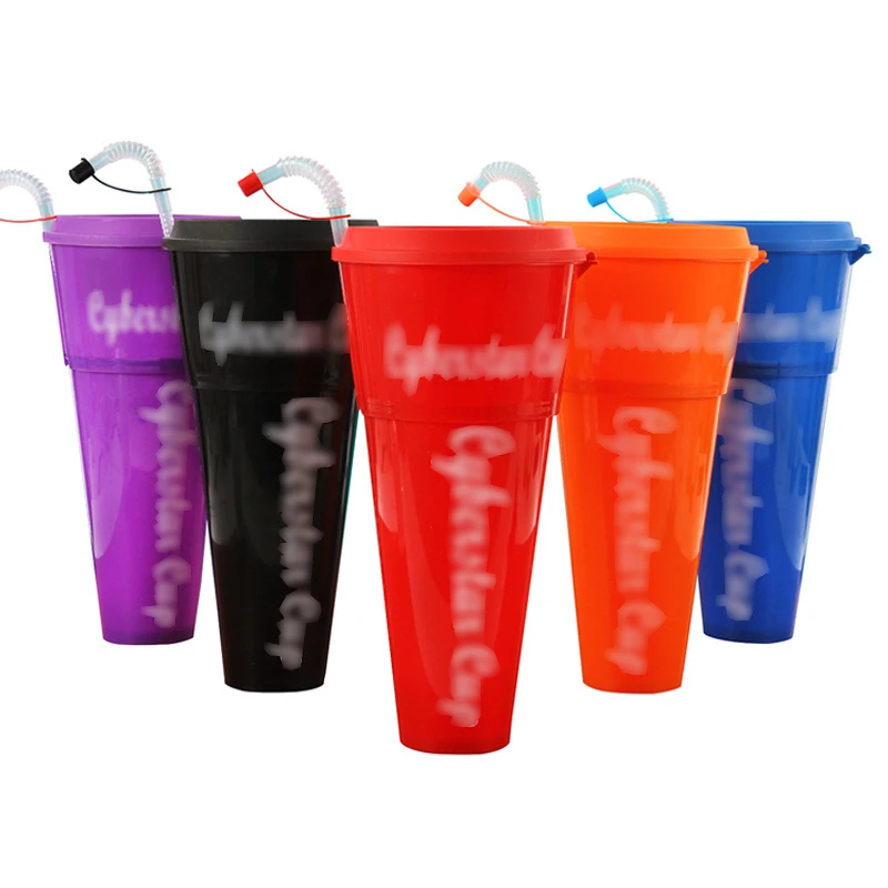Food grade Custom Logo display hot selling 2 In 1 snack popcorn cups plastic snack drink popcorn plastic cup top with snack tray