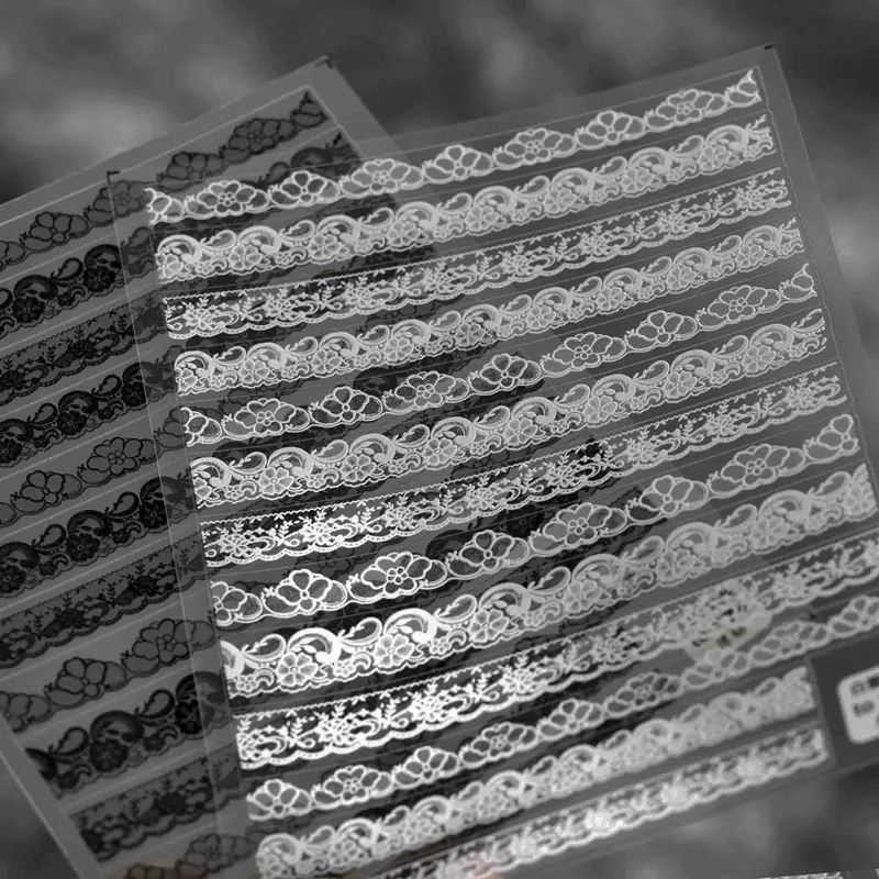 Nail stickers use for nail art diy  5D nail stickers lace stickers