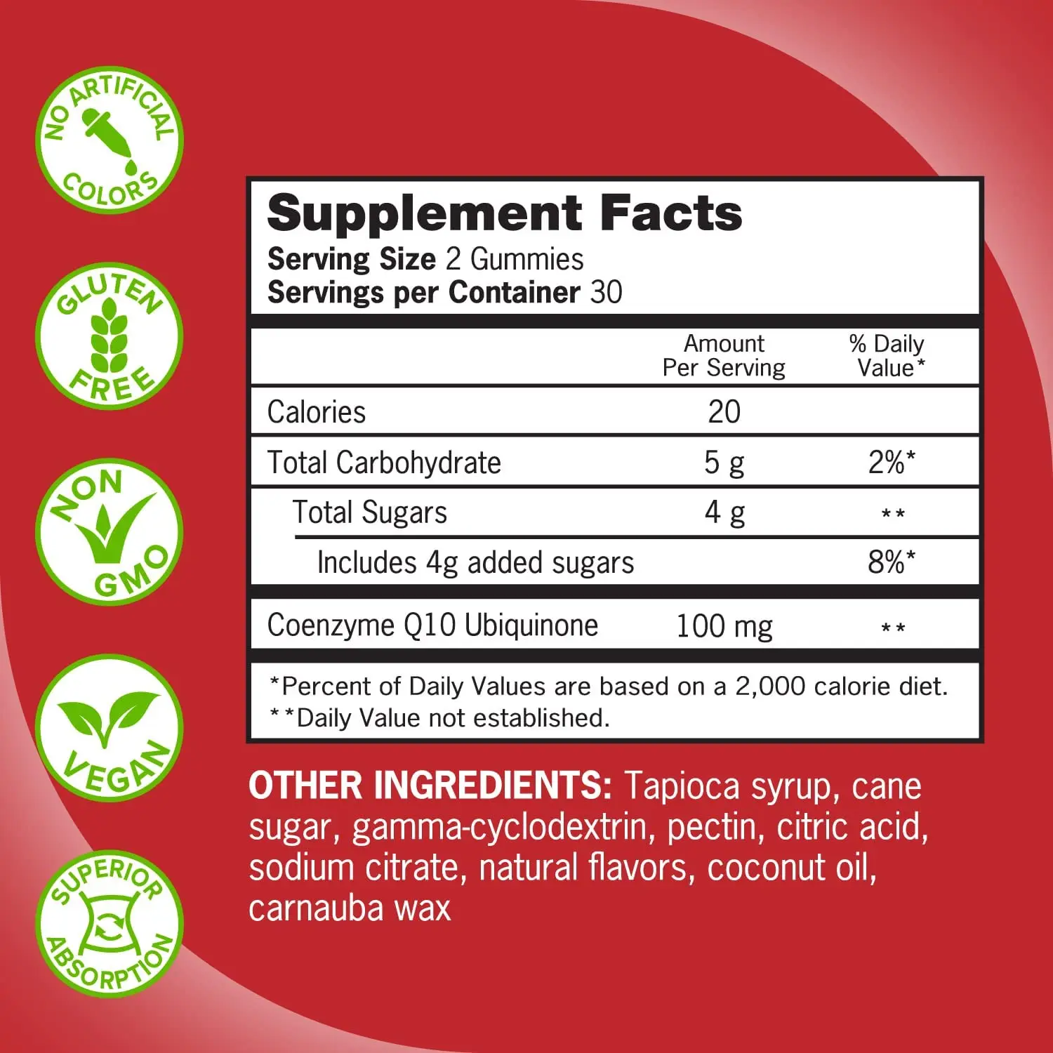 healthcare supplement y-aminobutyric acid GUMMIES and coenzyme Q10 for people