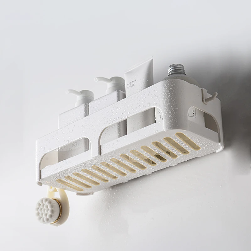 Bathroom Shower Adhesive Corner Shelf Storage No Drilling Wall Mounted Organizer Basket for Kitchen Toilet