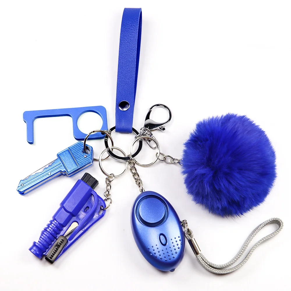 
Wholesale Defensa Personal Pepper Spray Pom Pom Key Chain Set Self Defense Keychain Tasergun For Women 