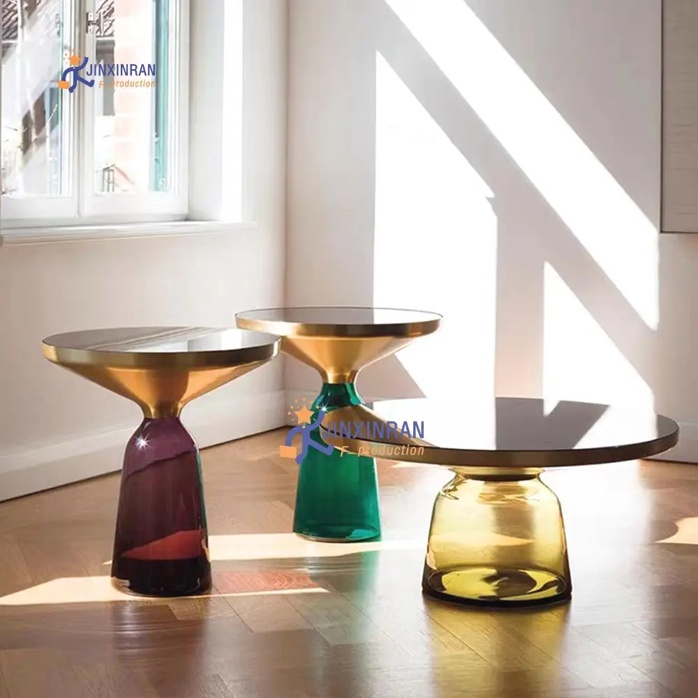 Professional Acrylic Round Coffee Table in Living Room Simple Glass Coffee Table