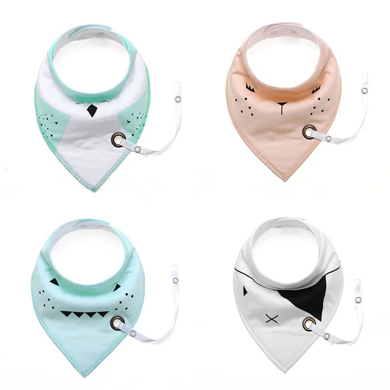 
New Baby Bibs with Pacifier Hangers More Pattern Newborn Infant Baby Bibs Boys Girls Bandana Burp Cloth Feeding Ecofriendly Soft 