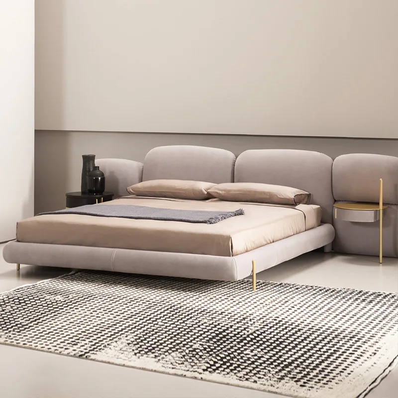 Nordic Luxury Design Home Furniture Beds King Size Wholesale Customized Fabric Modern Soft Bed