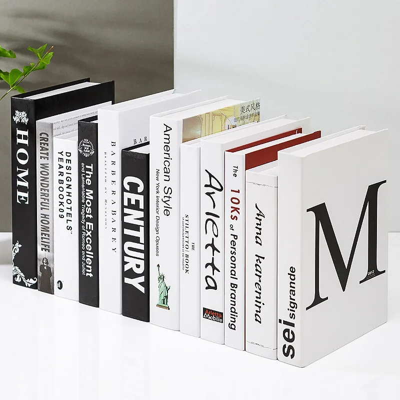 High quality luxury famous brand decorative fake books home decor modern faux books fake book decoration