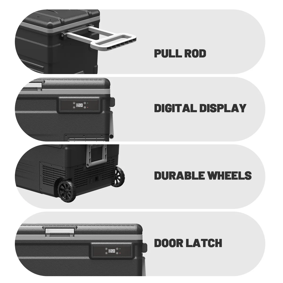 Compressor Big Capacity 12 Volt Car Fridge Freezer With Wheels And Handle