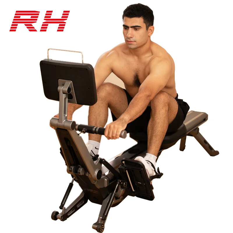 RH Professional Quality Gym Rower Rowing Machine for Indoor Exercise Iron Construction with Air Resistance Fan Type for Sale