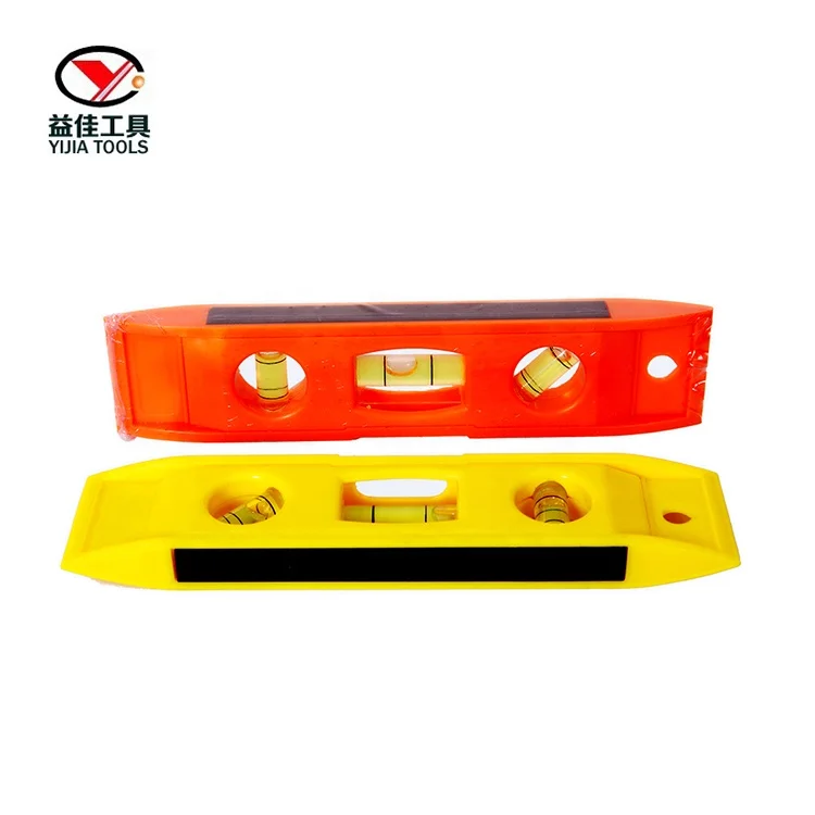 China Manufacture 9 Inch 225mm Mini Level  Plastic  Magnet Spirit Torpedo Level  Magnetic