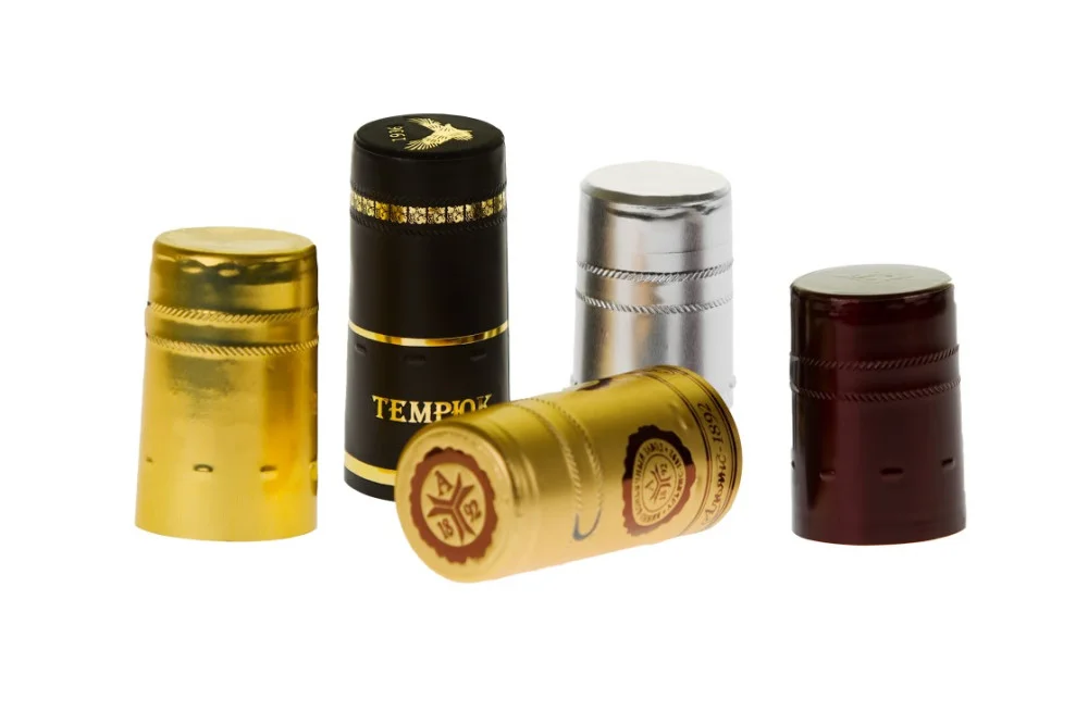 Customized Vodka Whiskey Liquor Bottle Wine Glass Bottle Heat Shrinkable Film Wraps Pvc Heat Shrink Cap Top Seal