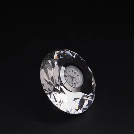 Wholesale Personalized Crystal Diamond Clock Wedding Table Centerpieces UV Printed Polished Technique Love Wedding Favor Gift