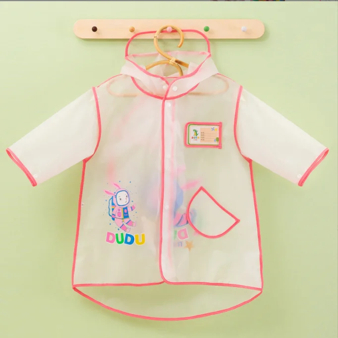 Детский прозрачный дождевик с карманом пончо для девочек и мальчиков