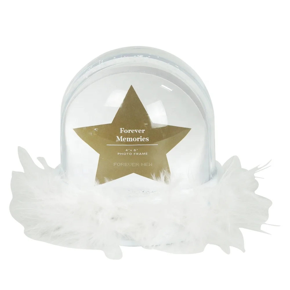 Wholesale new Personalized design acrylic water ball picture inserted snow globe with plastic dome