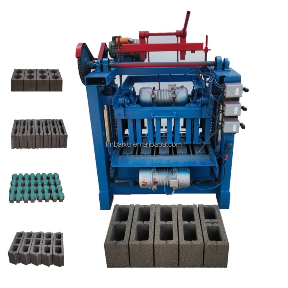 low price semi automatic electric interlocking hollow concrete block brick making machinery
