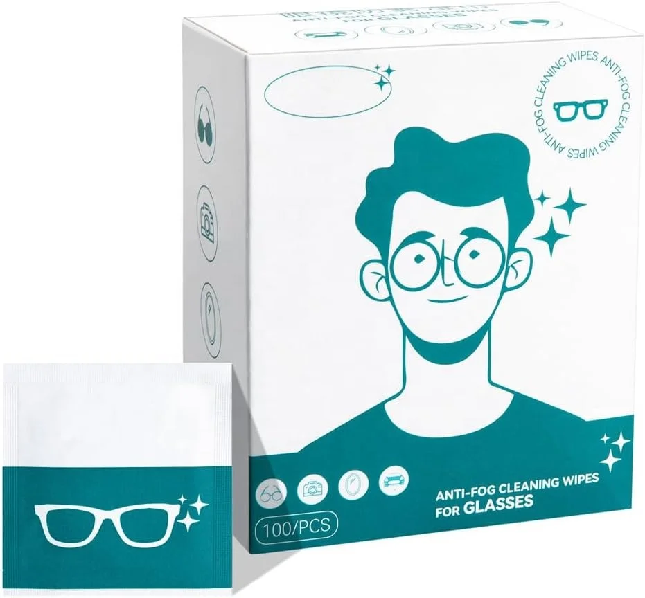 Factory Price 100 Pack Anti Fog Lens Cleaning Wipes Glasses Wet Wipes Screen Wipes for Glasses Camera Tablets Smartphone
