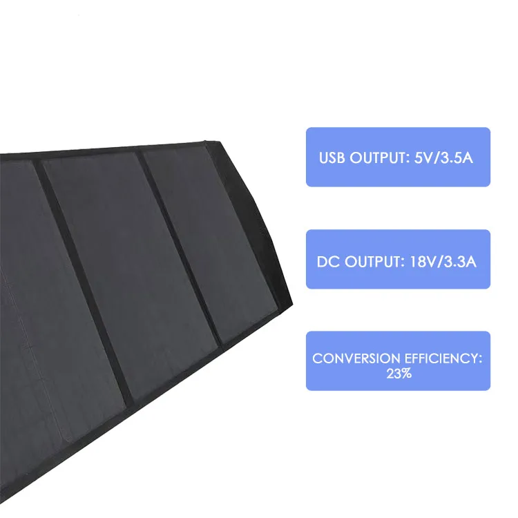 Складная солнечная панель ETFE 60 Вт 80 5 В/12 В/18 в с зарядным устройством USB Type-C