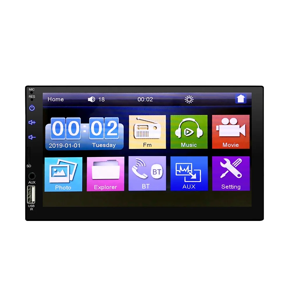 Factory Sale 2Din 7inch Full Touch Screen 7701  BT Hands-free Fm Radio Aux Audio Input Reversing HD Car MP5 Player